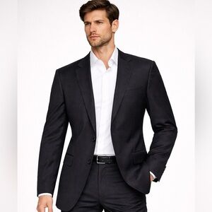 Ermenegildo Zegna Neiman Marcus Black Wool Blazer 2 Button Sport Coat Mens 50R